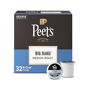 32-Ct Peet's Coffee Medium Roast Big Bang K-Cup Coffee Pods $10.40 w/ S&S