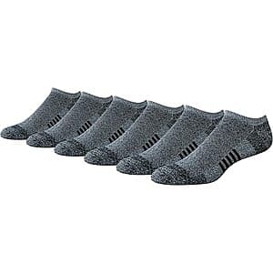 Prime Members: 6-Pk Men's Amazon Essentials Cotton No-Show Socks (Black/Marl) $4.75 + Free S&H
