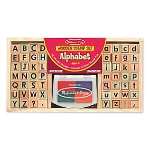 56-Piece Melissa & Doug Wooden Alphabet Stamp Set $18.35