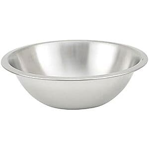 1.5-Quart Winco Heavy-Duty Stainless Steel Shallow Mixing Bowl $4.05