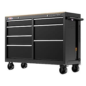 Select Stores: 52" Craftsman 7-Drawer Rolling Black Butcher Block Work Bench $299 + Free Store Pickup