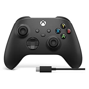 Microsoft Xbox Wireless Gaming Controller w/ USB-C Cable (Carbon Black) $38 + Free S/H w/ Amazon Prime