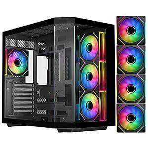 DIYPC E-ATX /ATX Gaming Computer Case w/ 3x Tempered Glass Panel & 4x ARGB PWM Fans $69 + Free Shipping