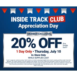 Harbor Freight In-Stores Offer: Inside Track Club Members Only: Any Single Item 20% Off (Valid 7/10 Only)