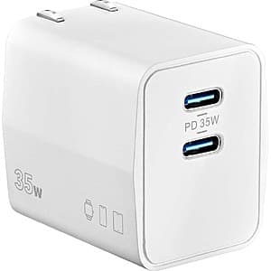 Insignia 2-Port up to 35W USB-C Port Wall Charger (White) $8 + Free S&H