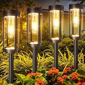 6-Pk BONLION Solar Pathway Outdoor Lights $25 + Free S&H