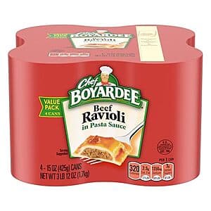 4-Pack 15-Oz Chef Boyardee Beef Ravioli in Pasta Sauce $1.90 w/ Subscribe &Save