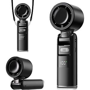 Lerat 4000mAh 3-in-1 Portable Handheld Turbo Fan w/ LED Display & Flashlight $5.95