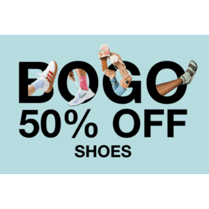 Selection of assorted shoes in various styles and colors displayed on DSW product page.