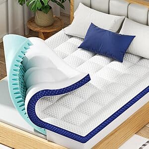4" BEDELITE King Size Dual-Layer Mattress Topper w/ Gel Memory Foam $37.50 + Free S&H