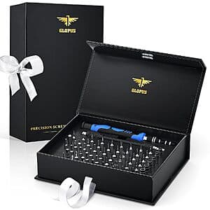 60-Pc GLOPUS Precision Screwdriver Repair Kit with 57 Bits & Magnetic Storage Box $8.50