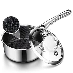 SNOWCLAD 1.5 Quart Hybrid Nonstick Saucepan w/ Lid $15