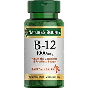 Select Amazon Accounts: 200-Count Nature's Bounty B12 Vitamin Tablets (1000mcg) $4.65 w/ Subscribe & Save
