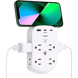 Prime: One Beat 11-in-1 Multi Plug Wall Surge Protector (8 Power Outlets + 3 USB) $7 + Free Shipping