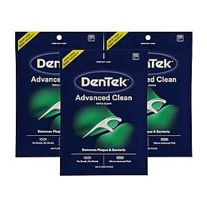 Select Accounts: 3-Pk 150-Ct DenTek Triple Clean Advanced Clean Floss Picks $4.15 w/ S&S