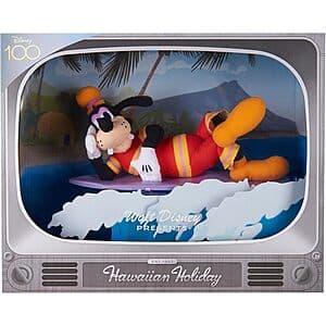 Disney 100 Years of Wonder Goofy Plush w/ 13" Interactive Vintage TV Display Box $6.80 & More
