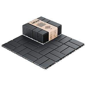 9-Piece 12" x 12" Idzo Interlocking Waterproof Patio Deck Plastic Tiles $17.50