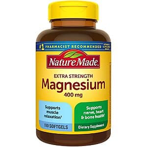 110-Count Nature Made Extra Strength Magnesium Oxide 400mg Softgel Supplement $5.50 w/ Subscribe & Save