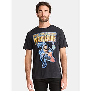 Wolverine Men's & Big Men's Short Sleeve Graphic Tee (Black Mineral Wash) $6.40