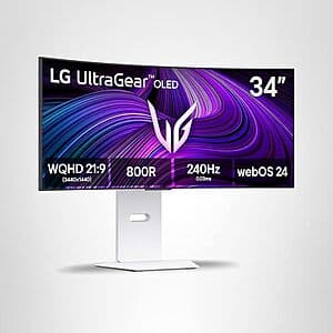 Prime Members: 34″ LG Ultragear 34GX90SA-W WQHD 240Hz OLED Curved Gaming Monitor $688.95 + Free Shipping