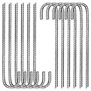 12-Ct 3/8" x 12" Tingyuan J-Hook Heavy-Duty Galvanized Rebar Stakes $12