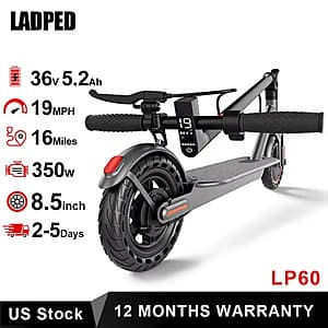 LADPED LP60 350W Foldable Electric Scooter (Up to 16mph/16 Miles Range) $106.95 + Free S&H