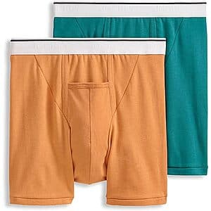 2-Pack Jockey Men's Cotton Underwear Pouch 5" Boxer Brief (Beach Bonfire/Bayou) $8 + Free Shipping