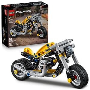 151-Pc LEGO Technic Yellow Motorcycle Toy (42225) $5.60