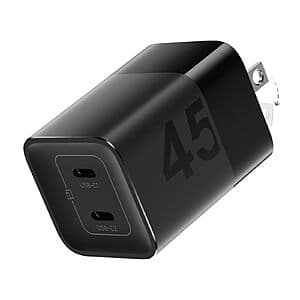 wegear 2-Port up to 45W USB C GaN Wall Charger $9