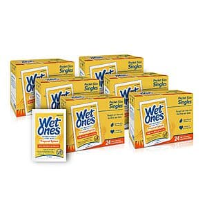 Select Accts: 144-Ct Wet Ones Antibacterial Hand Wipes Singles (Tropical Splash) $11.80 w/ S&S