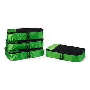 4-Pc Amazon Basics Packing Travel Organizer Cubes (Medium 14" x 10" x 3", Green) $5.35