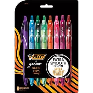 8-Count 0.7mm BIC Gelocity Quick Dry Medium Point Gel Pens (Assorted) $5.50