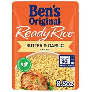Select Regions: 12-pk 8.8-oz BEN'S ORIGINAL Ready Rice (Butter & Garlic Flavored) $9.30 w/ Subscribe & Save