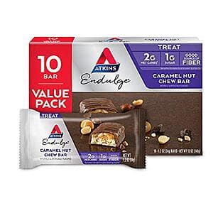 Select Accts: 10-Pk 1.2-Oz Atkins Endulge Caramel Nut Chew Bars 2 for $9.45 w/ S&S