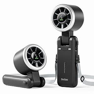 Diveblues USB-C Rechargeable Handheld Turbo Fan (Black or White) $9.50