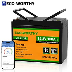 ECO-WORTHY 12V 100Ah LiFePO4 Lithium Iron Phosphate Battery $84.10 + Free S&H