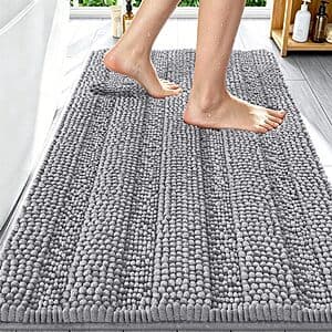 Prime Members: 30" x 20" Smiry Thick Chenille Bath Mat (Grey) $5.70 + Free S&H