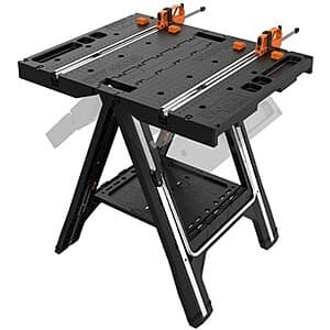 Worx Pegasus Folding Work Table/Sawhorse w/ 2x 24" Quick Clamps + 4x Clamp Dogs $90 + Free Shipping