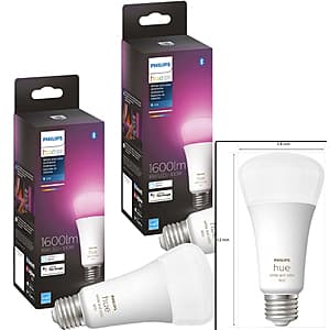 Costco Members: 2-Pack Philips Hue 100W A21 LED Bulbs (White/Color Ambiance) $70 + Free Shipping
