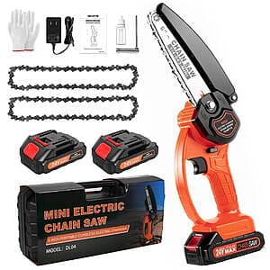 Nexpow 6" 24V Battery Powered Mini Handheld Chainsaw w/ 2x Batteries $20 + Free S&H