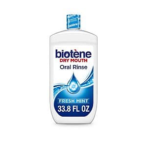33.8-Oz Biotene Oral Rinse Mouthwash for Dry Mouth (Fresh Mint) $5.40 w/ Subscribe & Save