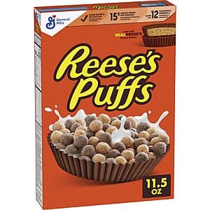 11.5-Oz Reese's Puffs Chocolatey Peanut Butter Cereal $1.90 w/ S&S