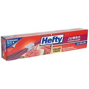 12-Count 2.5-Gallon Hefty Slider Jumbo Storage Bags $4.10 w/ Subscribe & Save