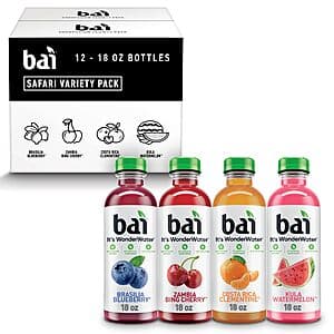 12-Pk 18-Oz Bai Antioxidant Infused Flavored Water (Variety Pack) $11.40 w/ S&S