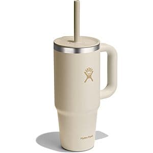 24oz. Hydro Flask Insulated Travel Tumbler w/ Straw/Handle (Coconut Cream) $15