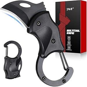 Black ZAVIT small EDC keychain pocket knife with 1.2 inch blade, shown closed for compact everyday carry.