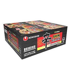 16-Pack 4.58oz Nongshim Ramyun Black Ramen Noodles (with Beef Bone Broth) $25.65 w/ Subscribe & Save + Free Shipping