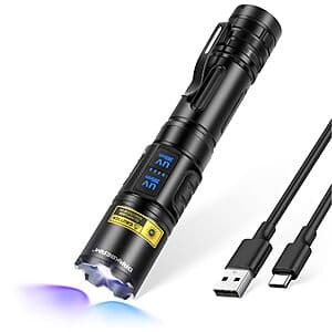 DARKBEAM 365nm & 395nm USB Rechargeable UV Flashlight $12