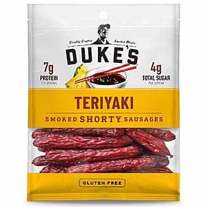 Select Accounts: 5-Oz Duke's Teriyaki Pork Smoked Shorty Sausages $5.30 w/ S&S