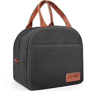 Prime Members: LOYEE Insulated Lunch Bag (10" x 7" x 8.5", Black) $5 + Free Shipping